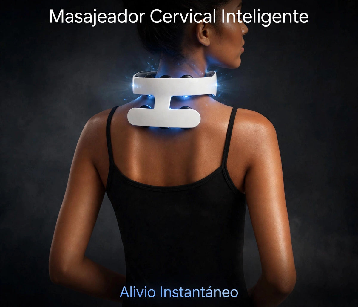 Masajeador térmico de columna cervical con 6 cabezales de masaje