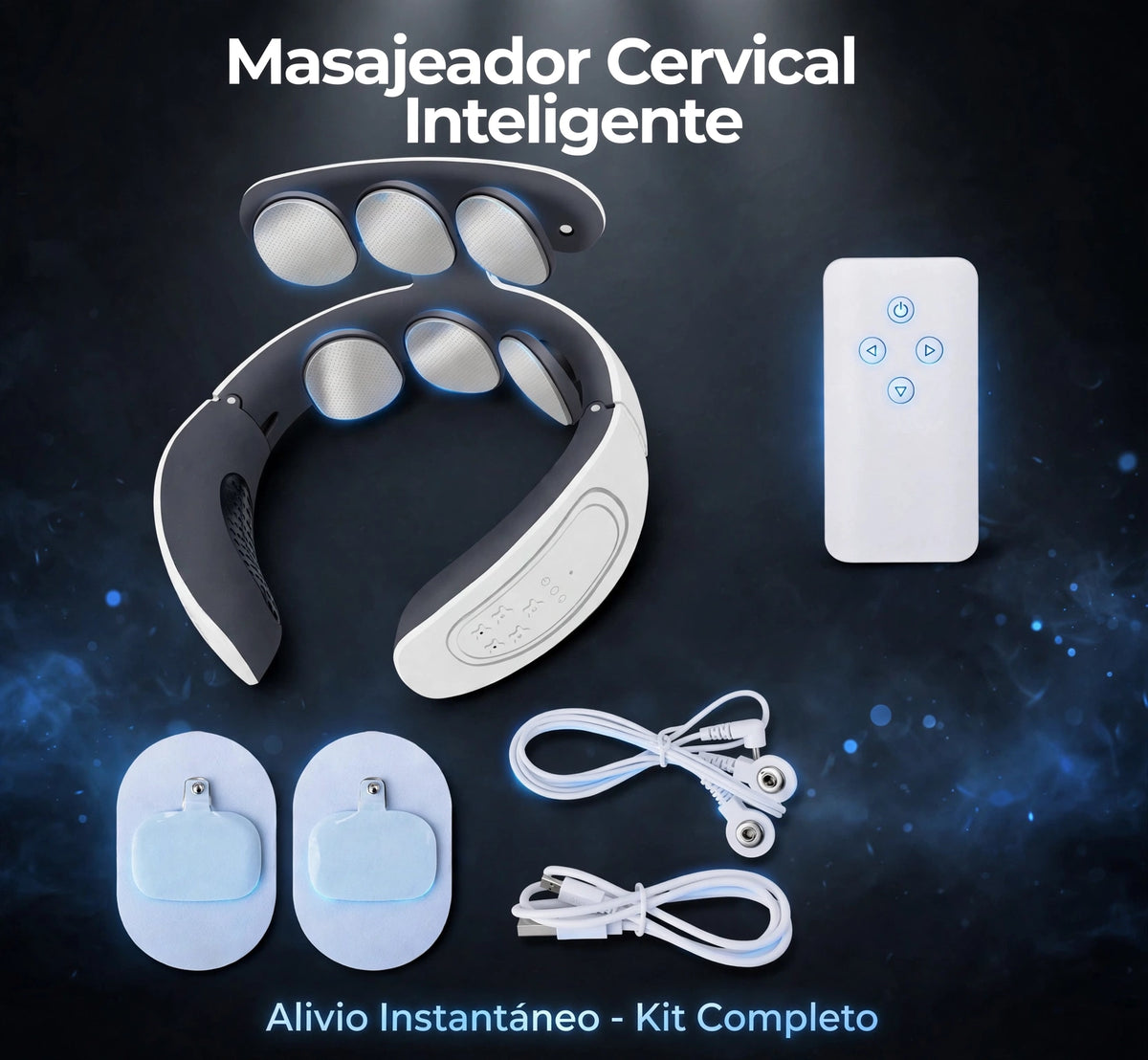 Masajeador térmico de columna cervical con 6 cabezales de masaje